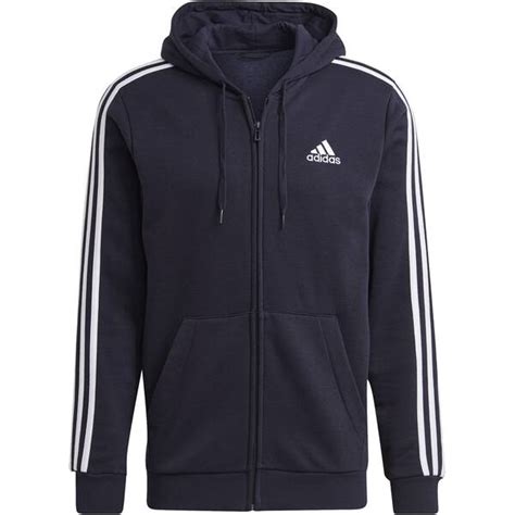 adidas herren essentials 3 streifen fleece kapuzenjacke|Essentials Fleece 3.